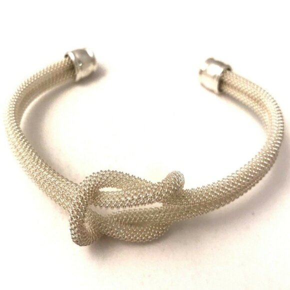 Knot cable woven sterling silver end bracelet - Picture 1 of 2